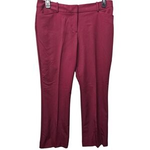Liz Claiborne Audra Emma Ankle Pants Womens 12P Burgundy Dress Trousers New